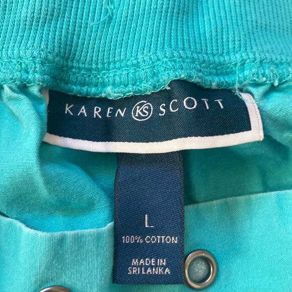 Karen Scott Robin’s Egg Blue Capri Pants, Size L - Picture 5 of 6